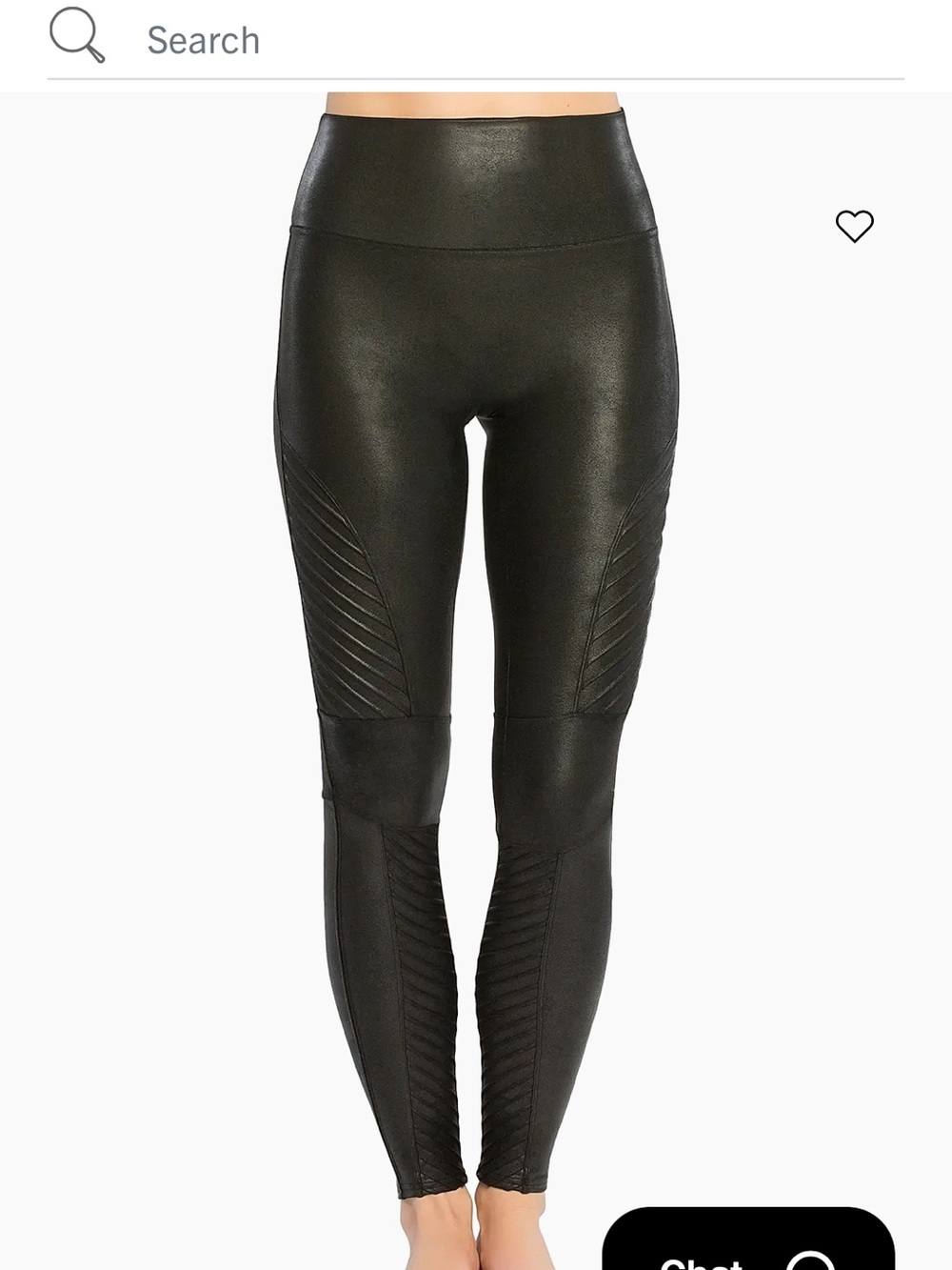 Spanx High-Waist Black Moto Faux-Leather Leggings Size S